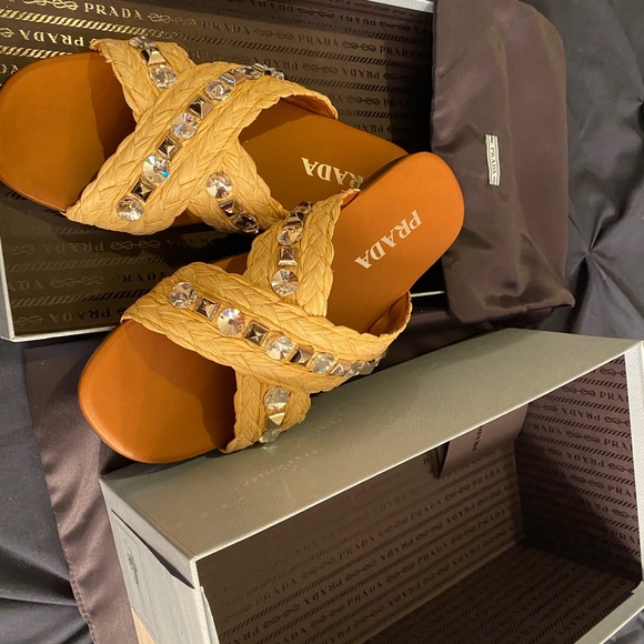 prada raffia slide sandal - Picture 5 of 6